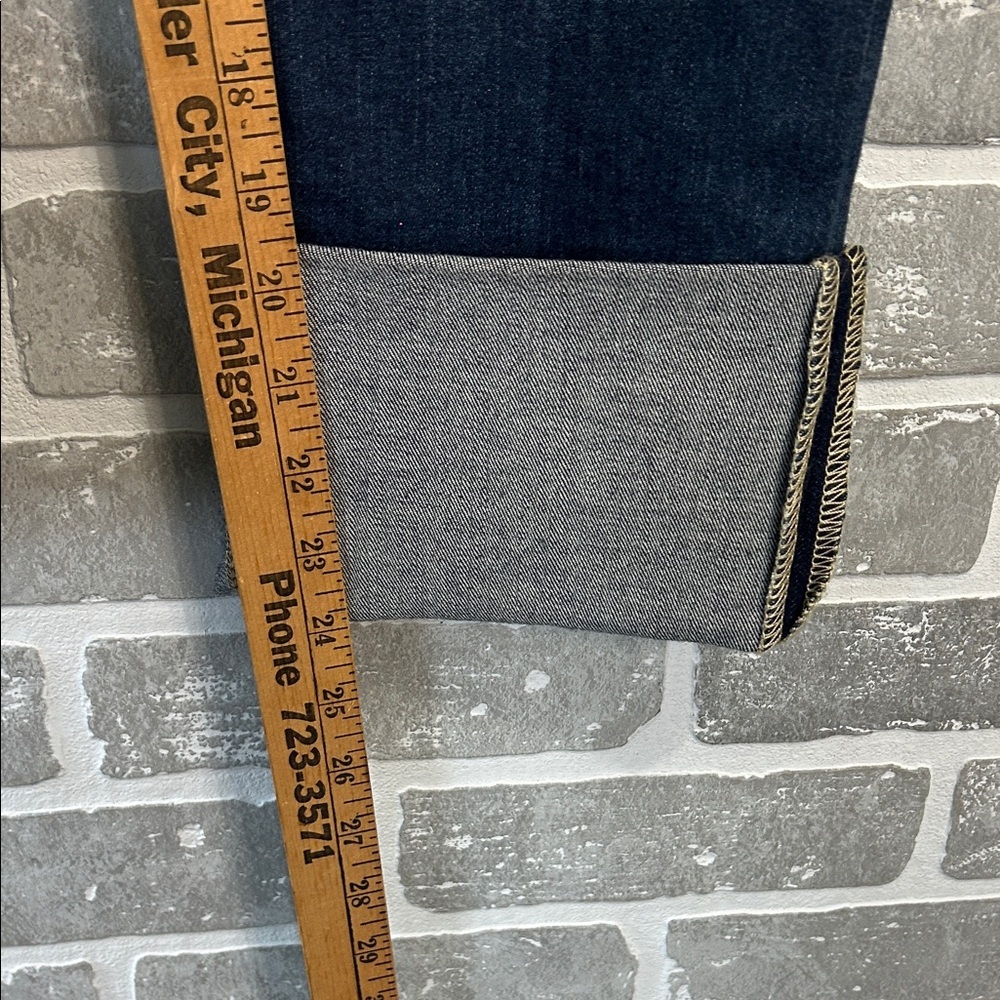 Judy Blue Dark Blue Distressed Straight Leg Jeans Womens Size 7/28 NWOT - Picture 12 of 15